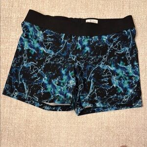 Stylish Black and Blue Women's Compression Shorts